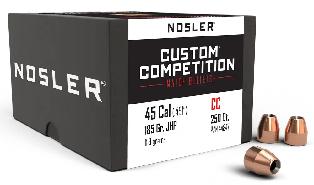 Nosler Custom Competition .45 Cal 185gr JHP 250 Count Box