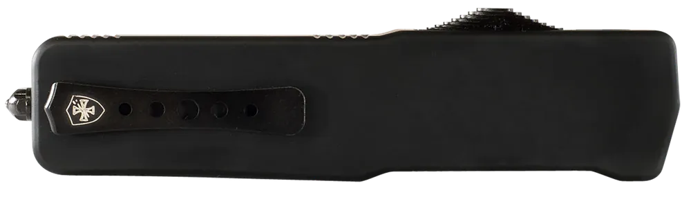 Templar Knife LZBR121: Premium OTF Dagger with Black Oxide Stonewashed D2 Blade and Black Aluminum/Rubber Handle