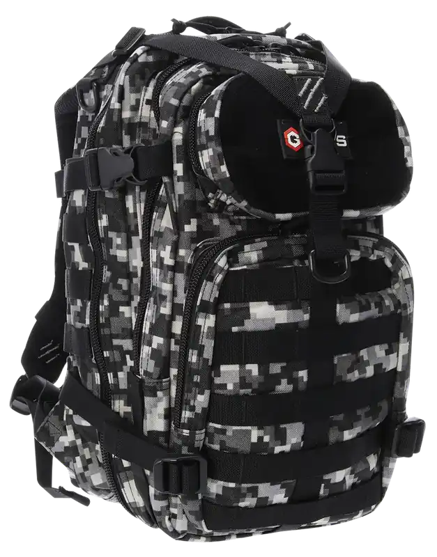 Tactical Gray Digital Bugout Bag for 2 Handguns - GPS T1611BOBGD 600D Polyester