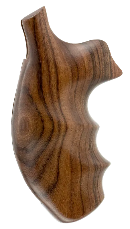 Hogue 19300 Brown Pau Ferro Hardwood Grips with Finger Grooves for S&W K, L Frame Round Butt