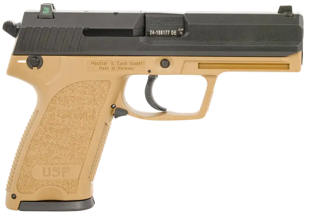 HK 81000354 USP9 TAC 9MM 3-15R FDE NS V1 Firearm Specification