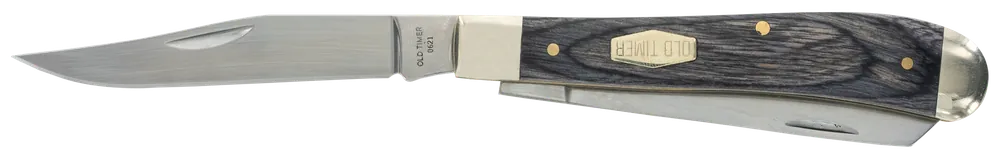 Old Timer Heritage Series 940T Trapper Folding Knife with D2 Steel Blade and Gray Wood Handle