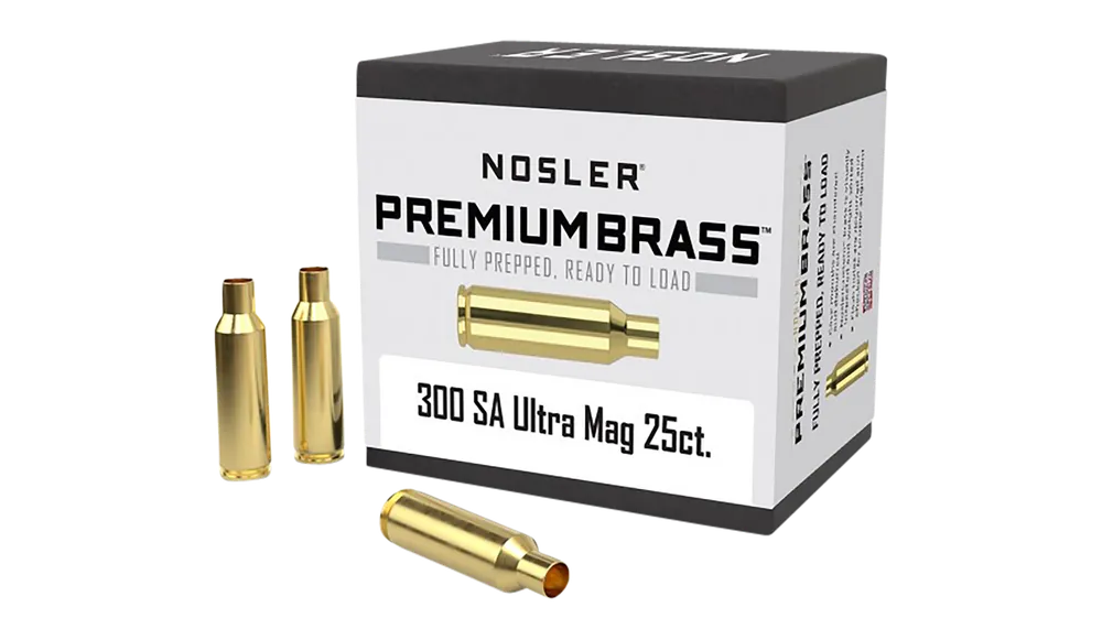 Nosler Premium Unprimed 300 Rem SAUM Rifle Brass - 25 Count