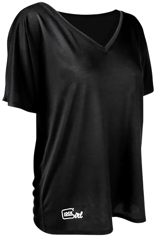 Glock Girl Black V-Neck Cotton Tee - Small