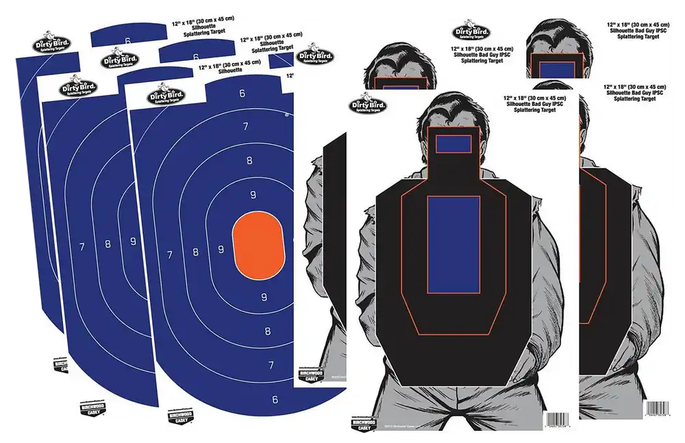 Birchwood Casey Dirty Bird Silhouette Paper Targets Combo Pack 12"x18" - 8 Pack