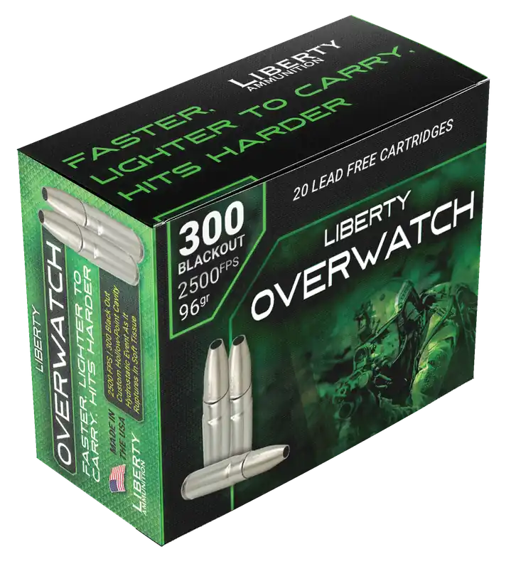Liberty Ammunition OverWatch 300 Blackout 96gr Open Cavity - 20/Box, 50/Case