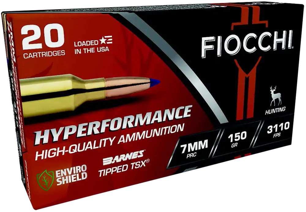 Fiocchi Hyperformance 7mmPRC 150gr Barnes Tipped TSX Ammo - 20 Rounds Per Box, 10 Boxes Per Case