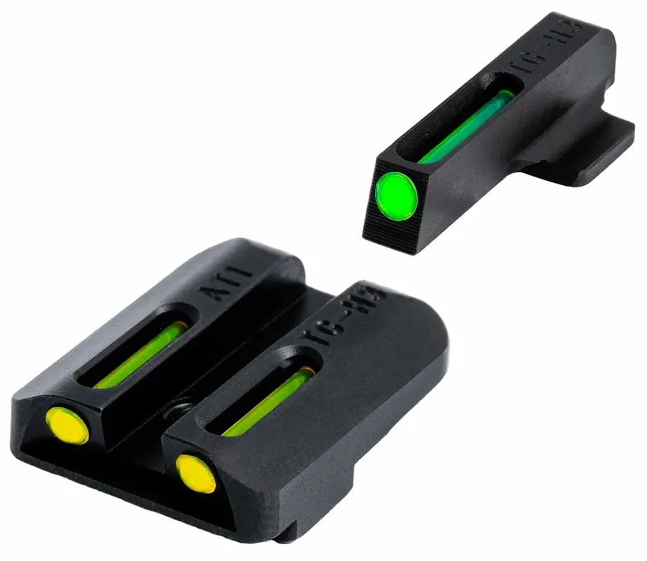 TruGlo TFO Tritium/Fiber Optic 1911 Officer Sights - Green Front, Yellow Rear