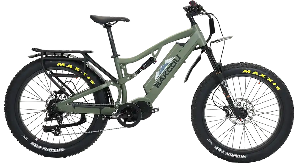 Bakcou Storm 25 Large E-Bike - Matte Army Green, 19" Frame, Sram 9-Speed, Bafang M620 Motor