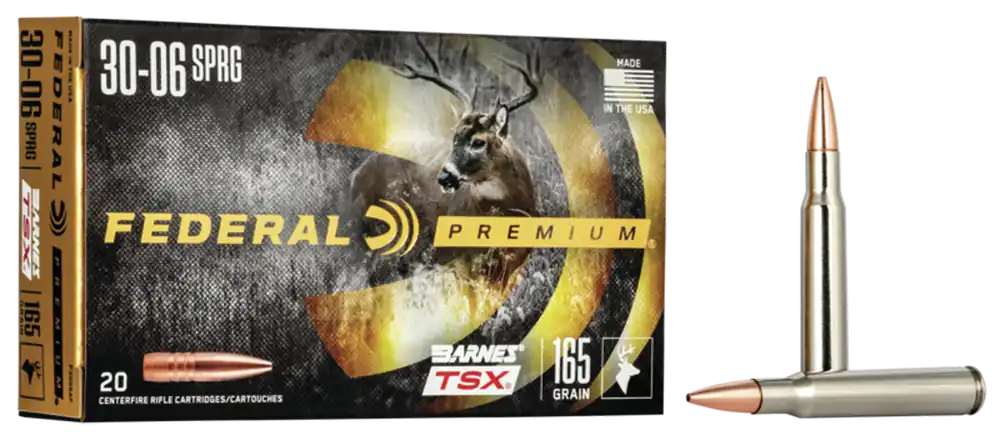 Federal Premium 30-06 Springfield 165gr Barnes TSX Ammunition - 20 Rounds per Box, 10 Boxes per Case