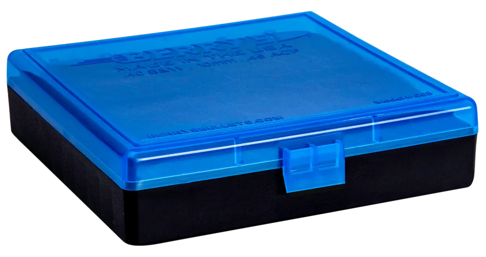 Berry's 67789 Ammo Box for 40S&W/45ACP - Blue/Black Polypropylene, 100 Rounds