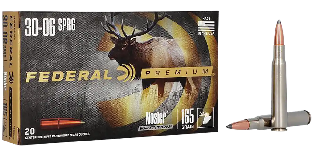 Federal Premium 30-06 Springfield 165gr Nosler Partition Ammunition
