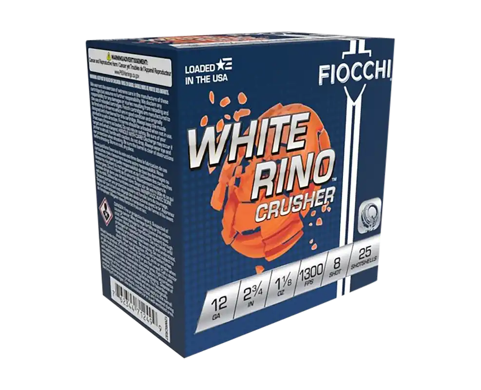 Fiocchi Exacta Target White Rino Crusher 12 Gauge Shotgun Shells - 25 Rounds