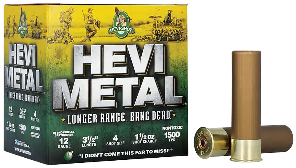 HEVI-Metal HS38504 12 Gauge 3.5" 1.5oz #4 Shot Ammo - 25 Box/10 Case