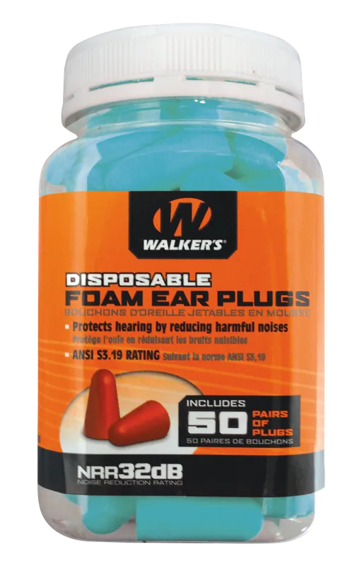 Walker's Foam Ear Plugs 32 dB Teal - 50 Pairs