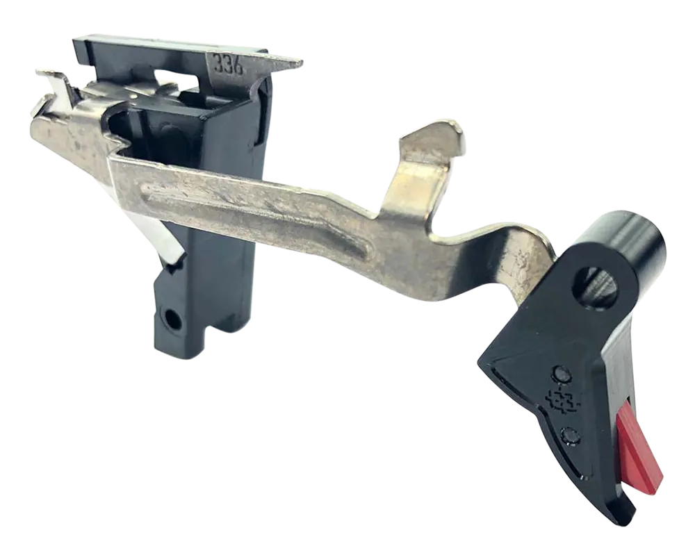 Cross Armory CRGTDI Flat Trigger - 3.50 lbs Draw Weight, Black/Red Finish