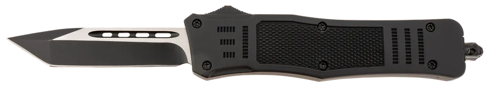Steel River Knives T618BT Spartan Medium Tanto Knife with Black/Silver Blade and Black Handle