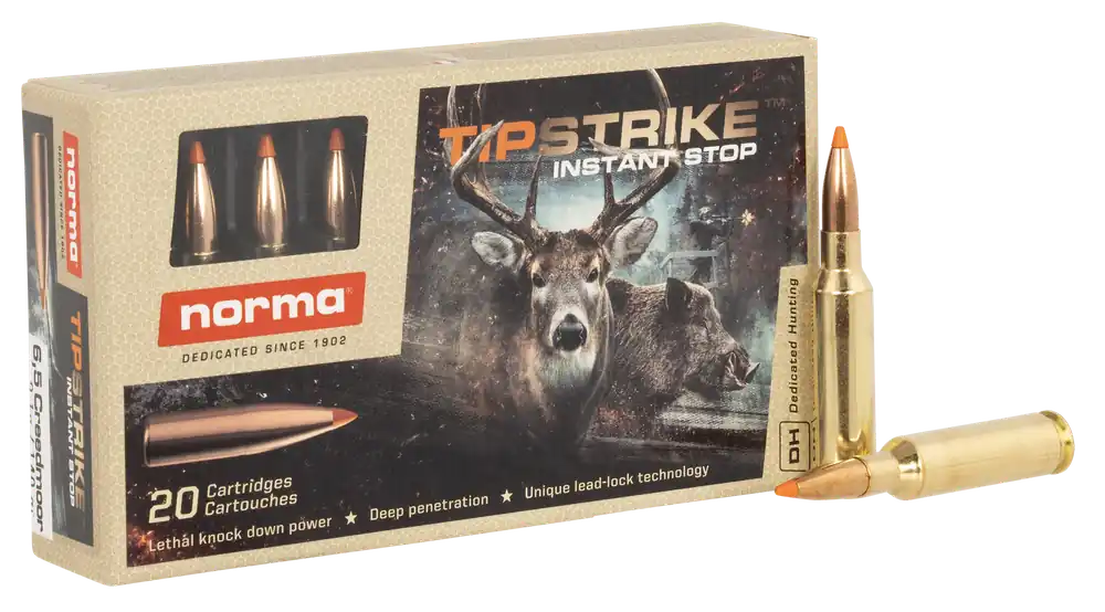 Norma Tipstrike 6.5 Creedmoor 140gr Hunting Ammo - 20 Rounds