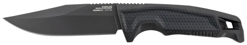 SOG Recondo FX Fixed Blade Knife with Satin TiNi 440C Steel and Black GRN Handle