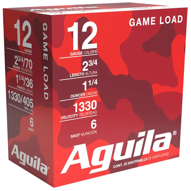 Aguila 1CHB1206 Birdshot High Velocity 12Gauge 2.75" 1 1/4oz 6Shot 25 Per Box/10 Case