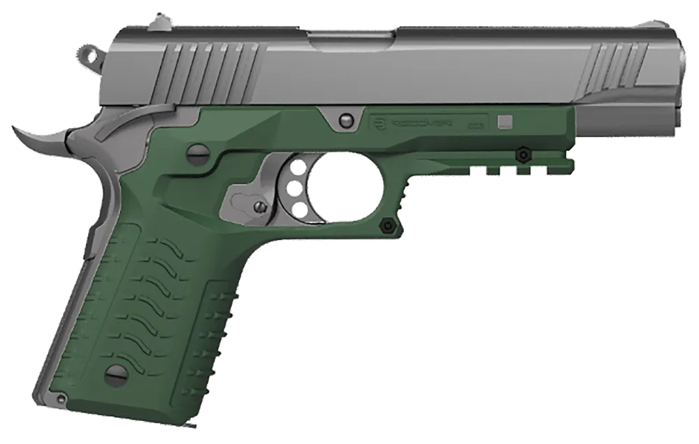 OD Green Polymer Picatinny Grip & Rail System for Standard Frame 1911 - Recover Tactical CC3H-03