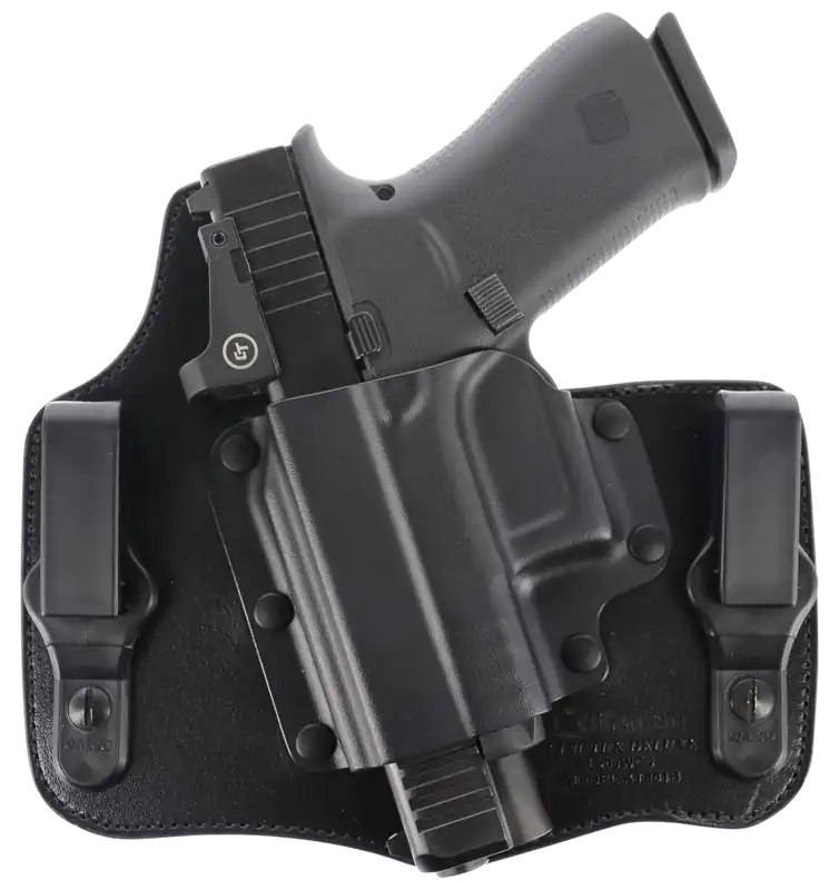 Galco KT801RB KingTuk Deluxe IWB Holster for Glock 43/43X & Springfield Hellcat Pro, Left Handed, Black Kydex/Leather, UniClip Mount