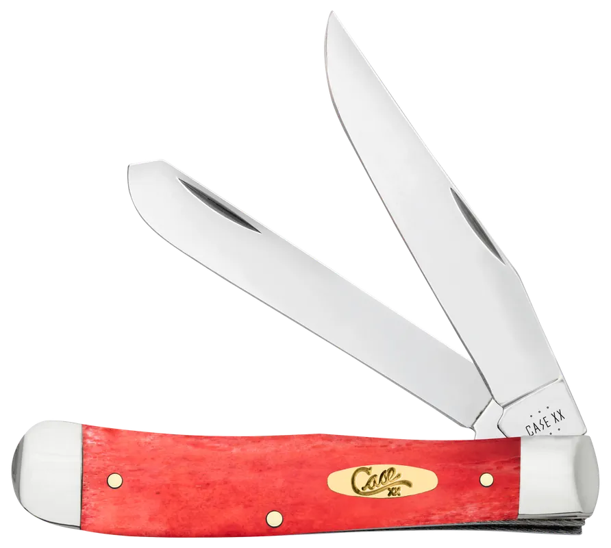 Case 10760 Dark Red Bone Trapper Folding Knife with Tru-Sharp SS Blade and Smooth Dark Red Handle