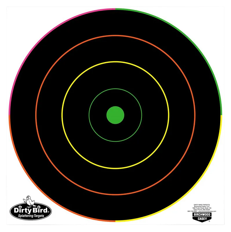 Birchwood Casey Dirty Bird Bullseye Tagboard Target 12" - Pack of 100