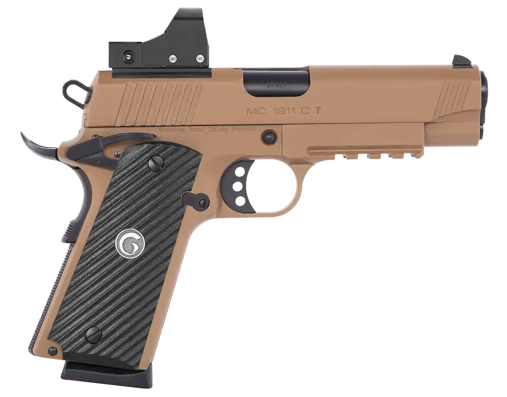 EAA GIRSAN MC1911 C TV Carry 45 ACP Pistol, Desert Earth Finish, 8+1 Capacity, 4.40" Barrel, Ambidextrous Features