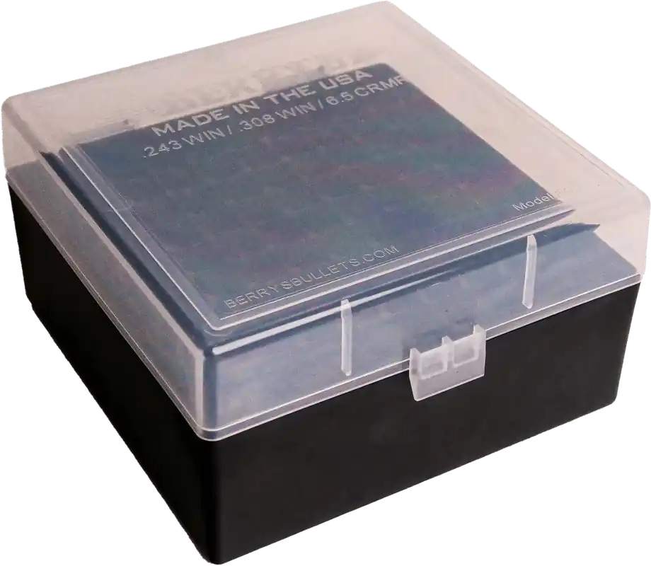 Berry's 25338 Ammo Box - 100rd Clear/Black Polypropylene Storage