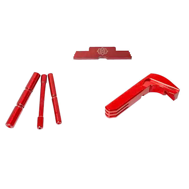 Cross Armory CRG4OKRD 3-Piece Kit for Glock Gen4 - Red Anodized Steel/Aluminum Pistol Accessory