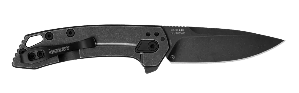 Kershaw Radar 2.90" Blackwash Folding Knife with Pocket Clip
