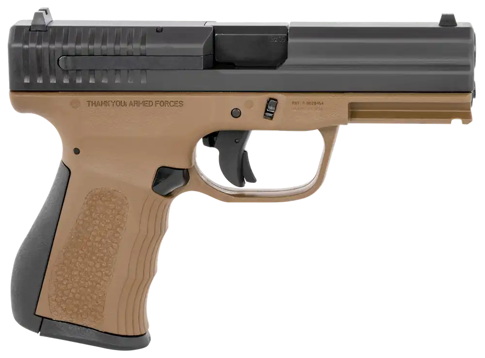 FMK G9C1G2BRTSS 9mm Luger Pistol, 14+1 Capacity, 4" Black Stainless Steel Barrel, Burnt Bronze Frame