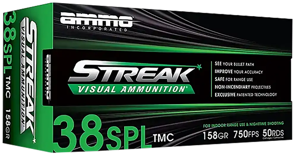Ammo Inc 38 Special 158gr Green Streak Visual TMC 50 Rounds