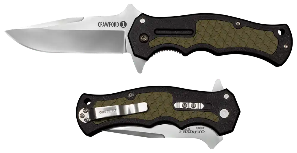 Cold Steel Crawford 1 Folding Knife with 3.50" Stainless Steel Blade and GRN Handle