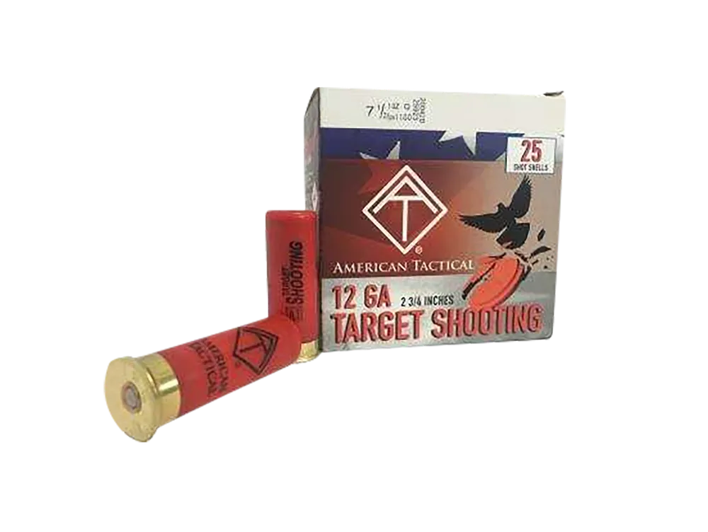 ATI ATIACL12T75 12 Gauge Target Load, 2.75" 1oz, #7.5 Shot, 25 Rounds/Box, 10 Boxes/Case