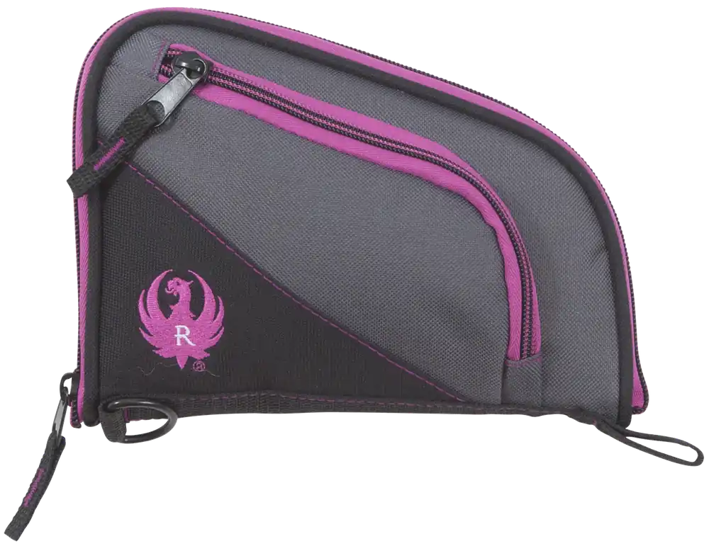 Ruger Tucson Women's Handgun Case with Lockable Zippers - Black/Gray Orchid, 8"