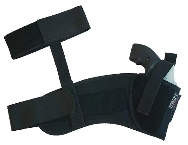Uncle Mike's Ankle Holster for Medium/Large Semi-Auto, Right Hand, Black Nylon