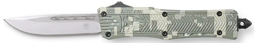 CobraTec CTK-1 American Flag Small OTF Knife with D2 Steel Blade and Digital Camo Handle