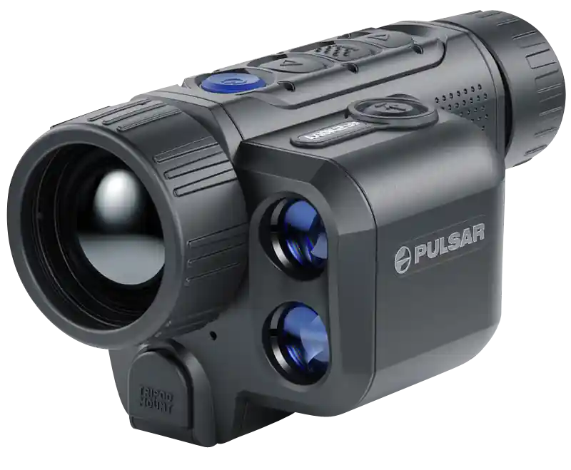 Pulsar Axion 2 Pro LRF XQ35 Thermal Monocular with Laser Rangefinder, 2-8x Zoom, 35mm Lens, Multi Reticle, 384x288 Resolution, 50Hz