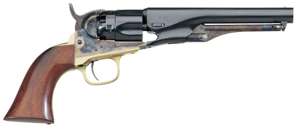 Taylors & Co. 1862 Pocket Police .36 Cal Revolver - 5.5" Barrel, 5rd, Case Hardened Frame, Blued Finish, Walnut Grip