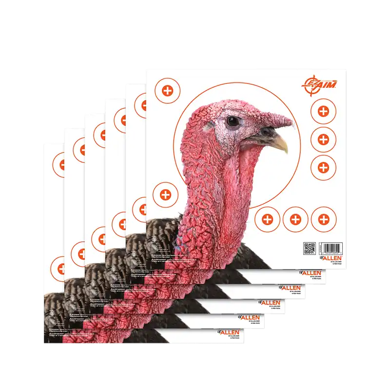EZ-Aim 15322 Multi-Color Turkey Target Pack, 12" x 12" for Shotguns (6 Pack)