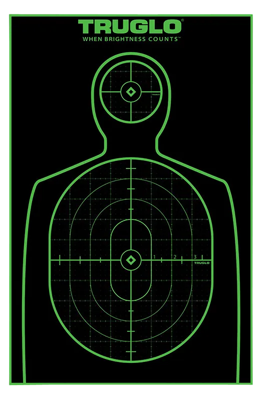 TruGlo TG13A25 Tru-See Self-Adhesive Handgun Targets - 25 Pack, 12"x18" Silhouette
