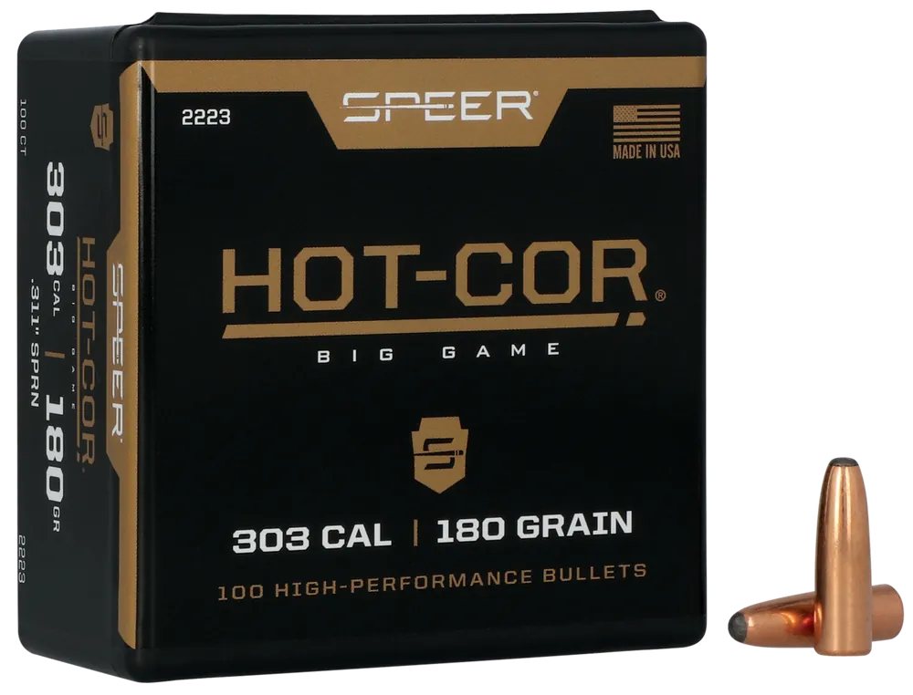 Speer 2223 Hot-Cor .303 Cal 180gr SP Round Nose - 100/Box, 5/Case