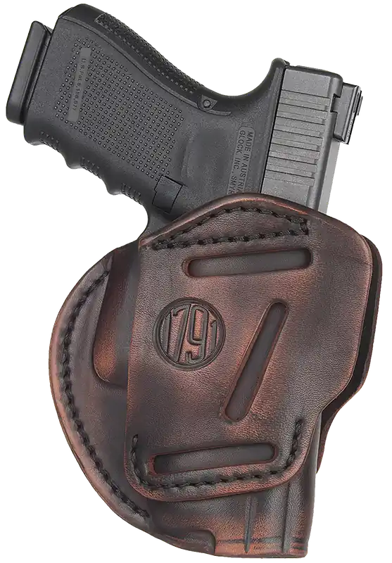 1791 Gunleather 3-Way IWB/OWB Holster for Ruger LC9 & Glock 26 - Ambidextrous Vintage Leather