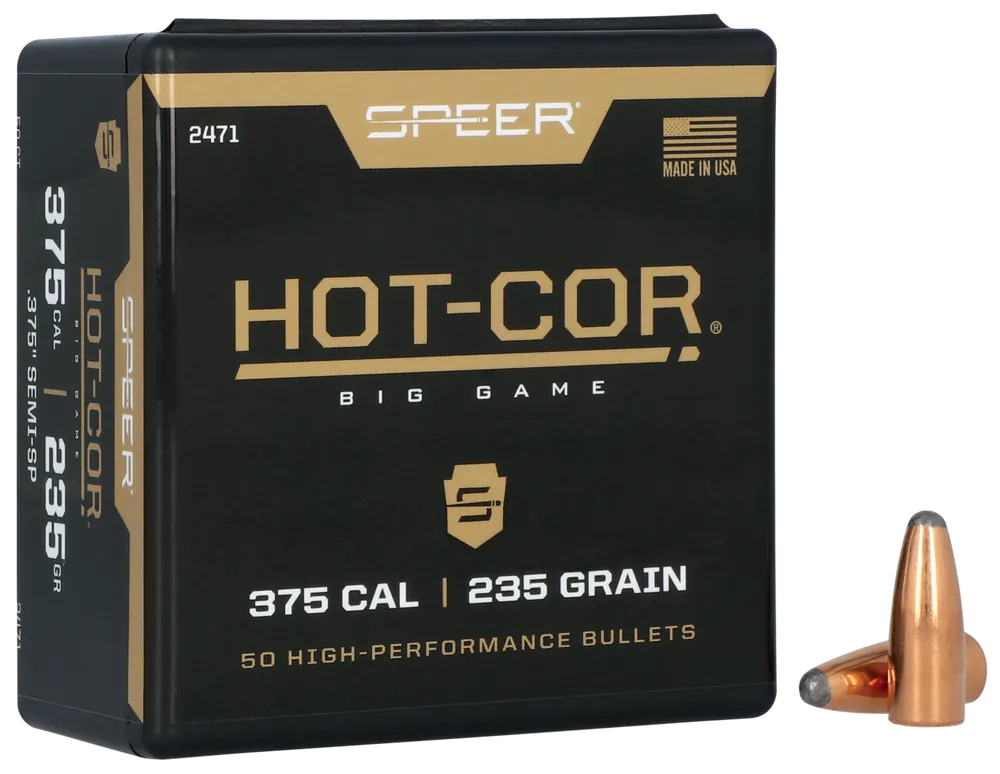 Speer 2471 Hot-Cor .375 Cal 235gr Semi Spitzer Soft Point - 50/Box, 5/Case
