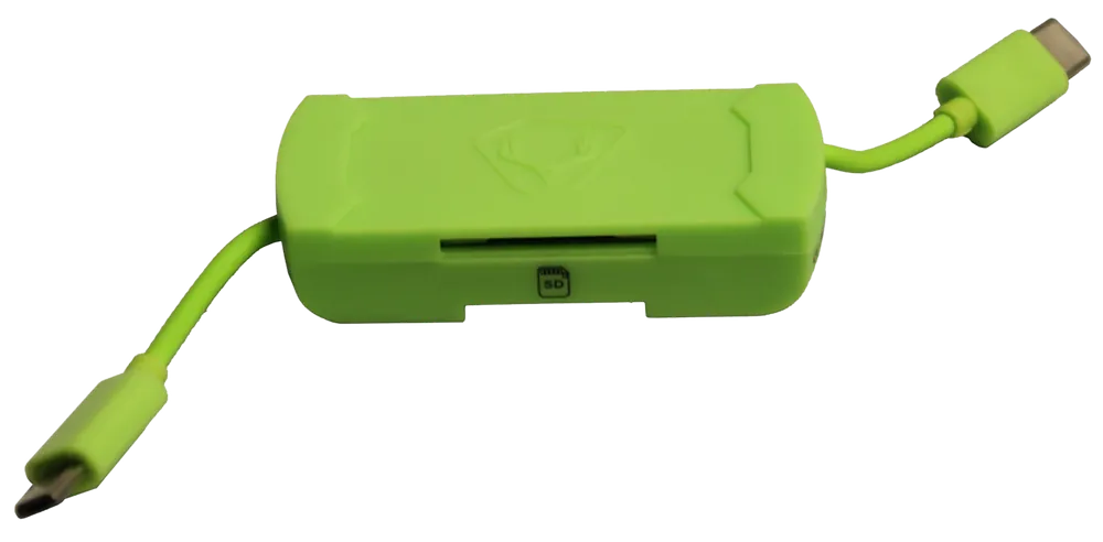 HME HMESDCRAND Android-Compatible Memory Card Reader with Micro USB & USB Connectors, Supports Up to 256GB, Black/Green