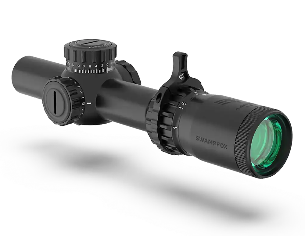Swampfox Optics Tomahawk II 1-4x24mm Scope with Red Reticle