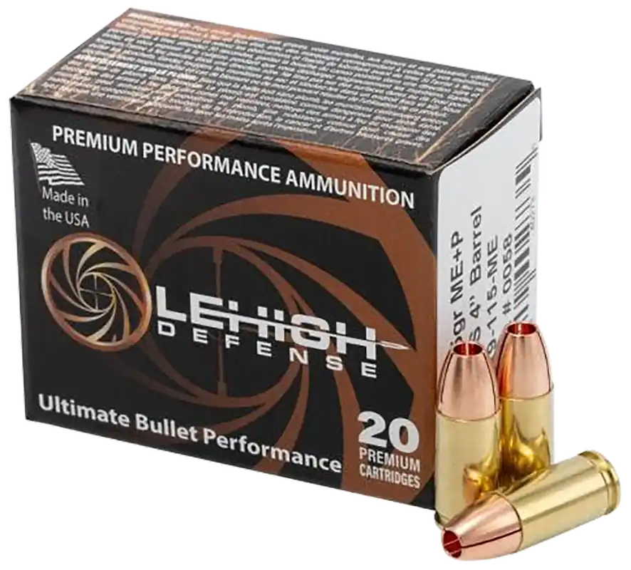 Wilson Combat LA9115ME 9mm+P 115gr Ammunition - 20 Rounds per Box, 10 Boxes per Case