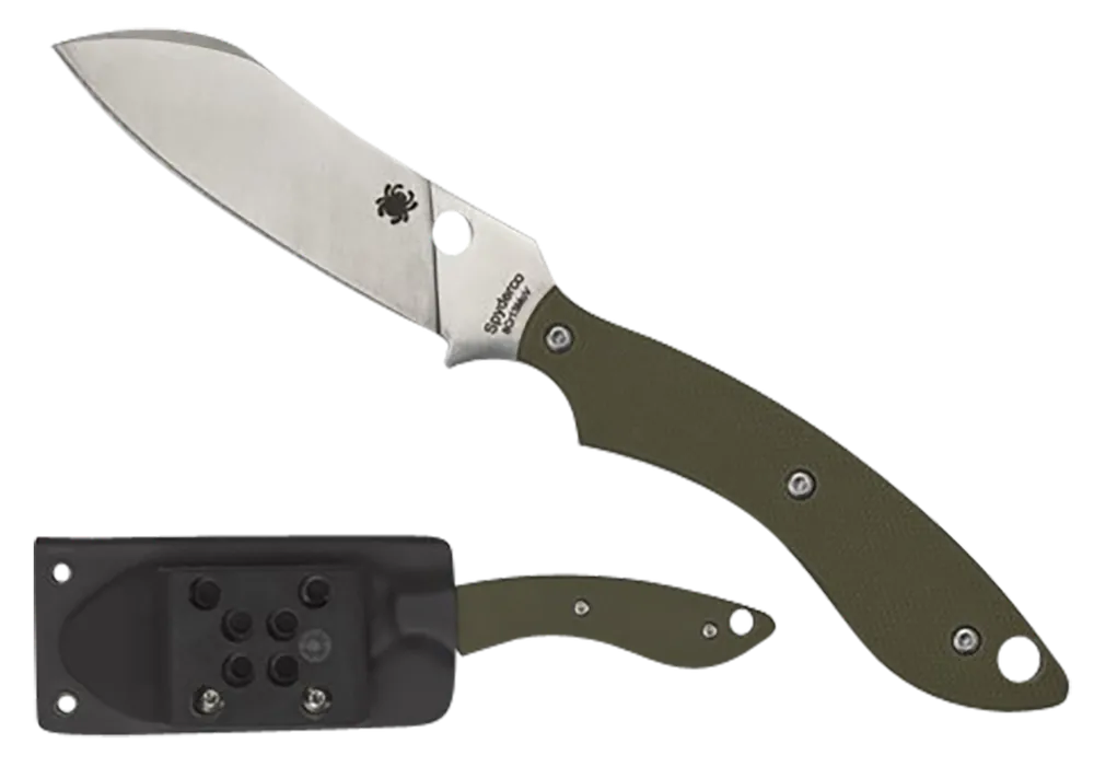 Spyderco FB50GPOD Stok Fixed Blade Knife with Olive Drab G10 Handle and Sheath